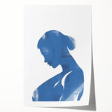 Minimalist Wall Art - Blue Silhouette for Modern and Contemporary Decor