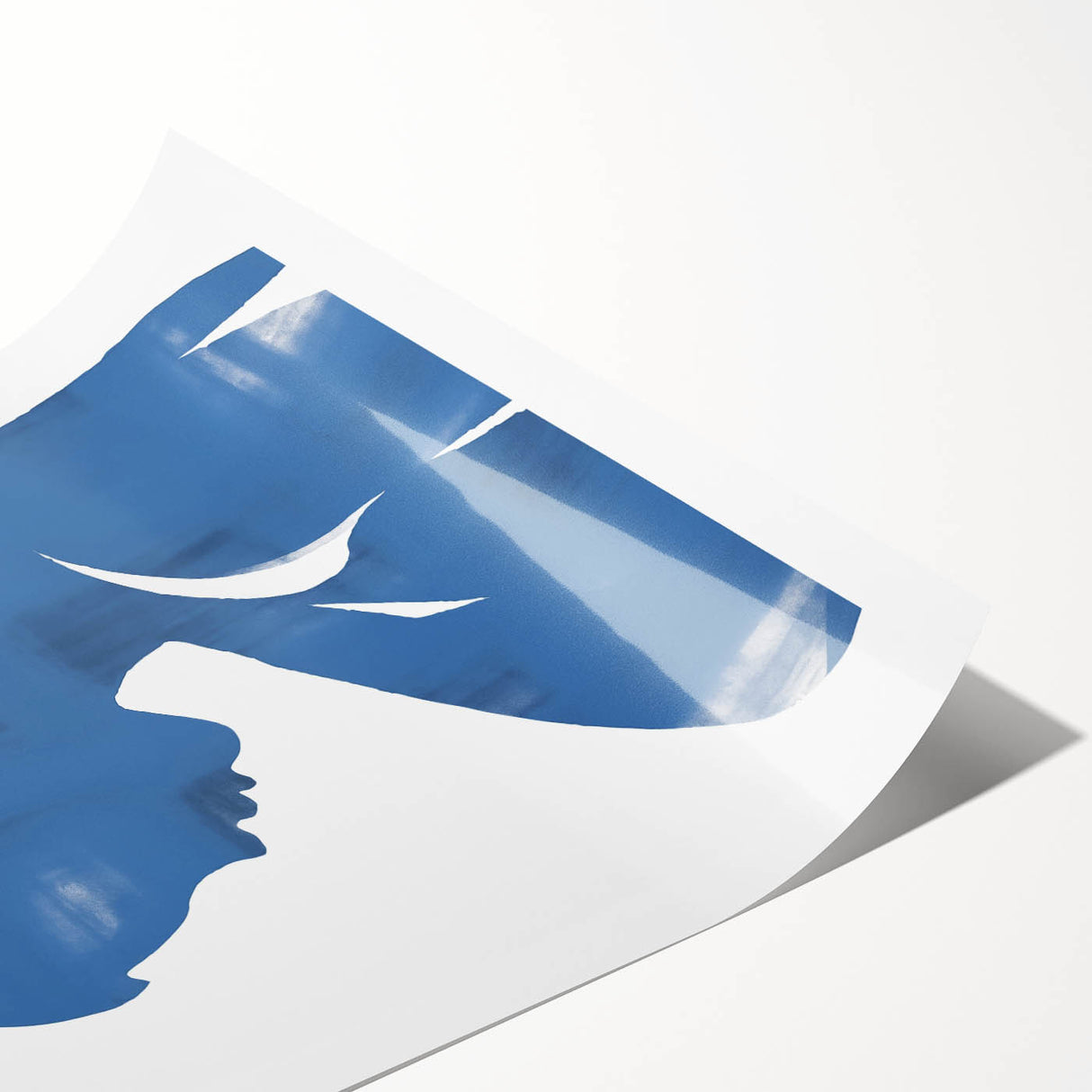 Minimalist Wall Art - Blue Silhouette for Modern and Contemporary Decor