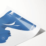Minimalist Wall Art - Blue Silhouette for Modern and Contemporary Decor