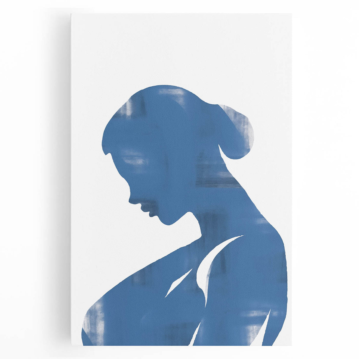 Minimalist Wall Art - Blue Silhouette for Modern and Contemporary Decor