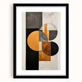 Modern Geometric Wall Art – Black, Gold, and Gray Abstract Design