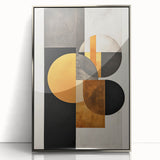 Modern Geometric Wall Art – Black, Gold, and Gray Abstract Design