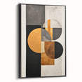 Modern Geometric Wall Art – Black, Gold, and Gray Abstract Design