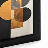 Modern Geometric Wall Art – Black, Gold, and Gray Abstract Design