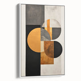 Modern Geometric Wall Art – Black, Gold, and Gray Abstract Design