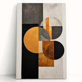 Modern Geometric Wall Art – Black, Gold, and Gray Abstract Design
