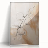 Minimalist Wall Art - Elegant Botanical Apple Branch for Modern Decor