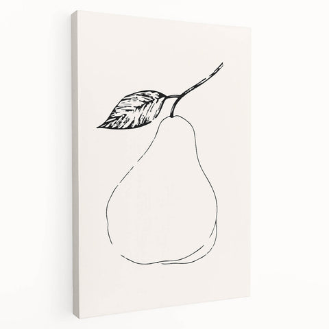 Minimalist Wall Art - Elegant Pear Line Drawing for Modern Home Decor