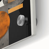 Abstract Geometric Wall Art – Modern Black, Gold, and Orange Design