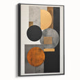 Abstract Geometric Wall Art – Modern Black, Gold, and Orange Design
