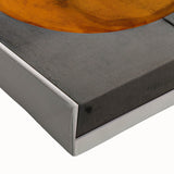 Abstract Geometric Wall Art – Modern Black, Gold, and Orange Design