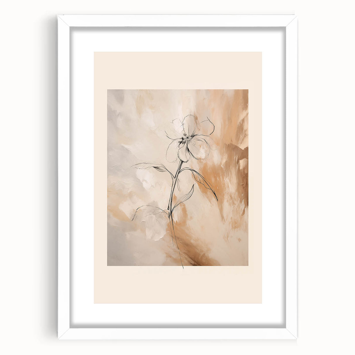 Minimalist Floral Art – Elegant Abstract Flower Wall Decor for Modern Homes