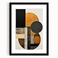 Abstract Geometric Wall Art – Modern Black, Gold, and Burnt Orange Design