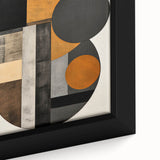 Abstract Geometric Wall Art – Modern Black, Gold, and Burnt Orange Design