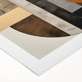 Abstract Geometric Wall Art – Modern Black, Gold, and Burnt Orange Design