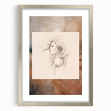 Dreamy Minimalist Portrait – Abstract Line Art with Serene Landscape