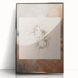 Dreamy Minimalist Portrait – Abstract Line Art with Serene Landscape