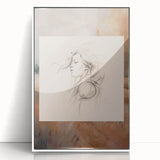 Dreamy Minimalist Portrait – Abstract Line Art with Serene Landscape