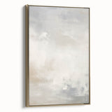 Minimalist Abstract Wall Art – Soft White and Beige Brushstrokes Design