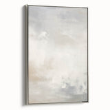 Minimalist Abstract Wall Art – Soft White and Beige Brushstrokes Design