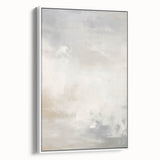 Minimalist Abstract Wall Art – Soft White and Beige Brushstrokes Design