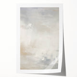 Minimalist Abstract Wall Art – Soft White and Beige Brushstrokes Design