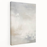 Minimalist Abstract Wall Art – Soft White and Beige Brushstrokes Design