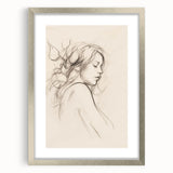 Minimalist Female Portrait – Delicate Line Art of Woman for Modern Decor