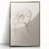 Minimalist Female Portrait – Delicate Line Art of Woman for Modern Decor