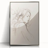 Minimalist Female Portrait – Delicate Line Art of Woman for Modern Decor