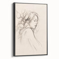 Minimalist Female Portrait – Delicate Line Art of Woman for Modern Decor