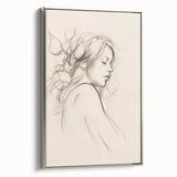 Minimalist Female Portrait – Delicate Line Art of Woman for Modern Decor