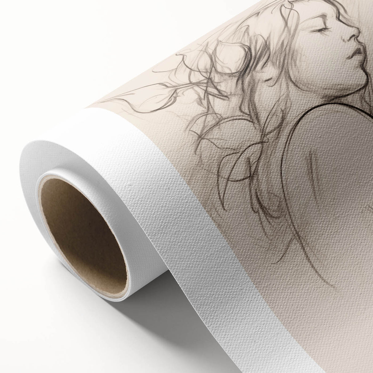 Minimalist Female Portrait – Delicate Line Art of Woman for Modern Decor