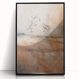 Abstract Minimalist Portrait – Dreamy Landscape with Delicate Line Art