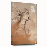 Minimalist Portrait Art – Elegant Line Drawing with Soft Earth Tones