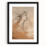 Minimalist Portrait Art – Elegant Line Drawing with Soft Earth Tones