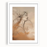 Minimalist Portrait Art – Elegant Line Drawing with Soft Earth Tones