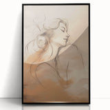 Minimalist Portrait Art – Elegant Line Drawing with Soft Earth Tones