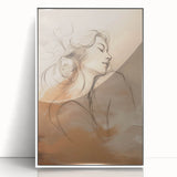 Minimalist Portrait Art – Elegant Line Drawing with Soft Earth Tones