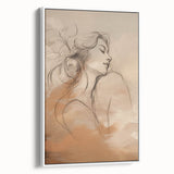 Minimalist Portrait Art – Elegant Line Drawing with Soft Earth Tones