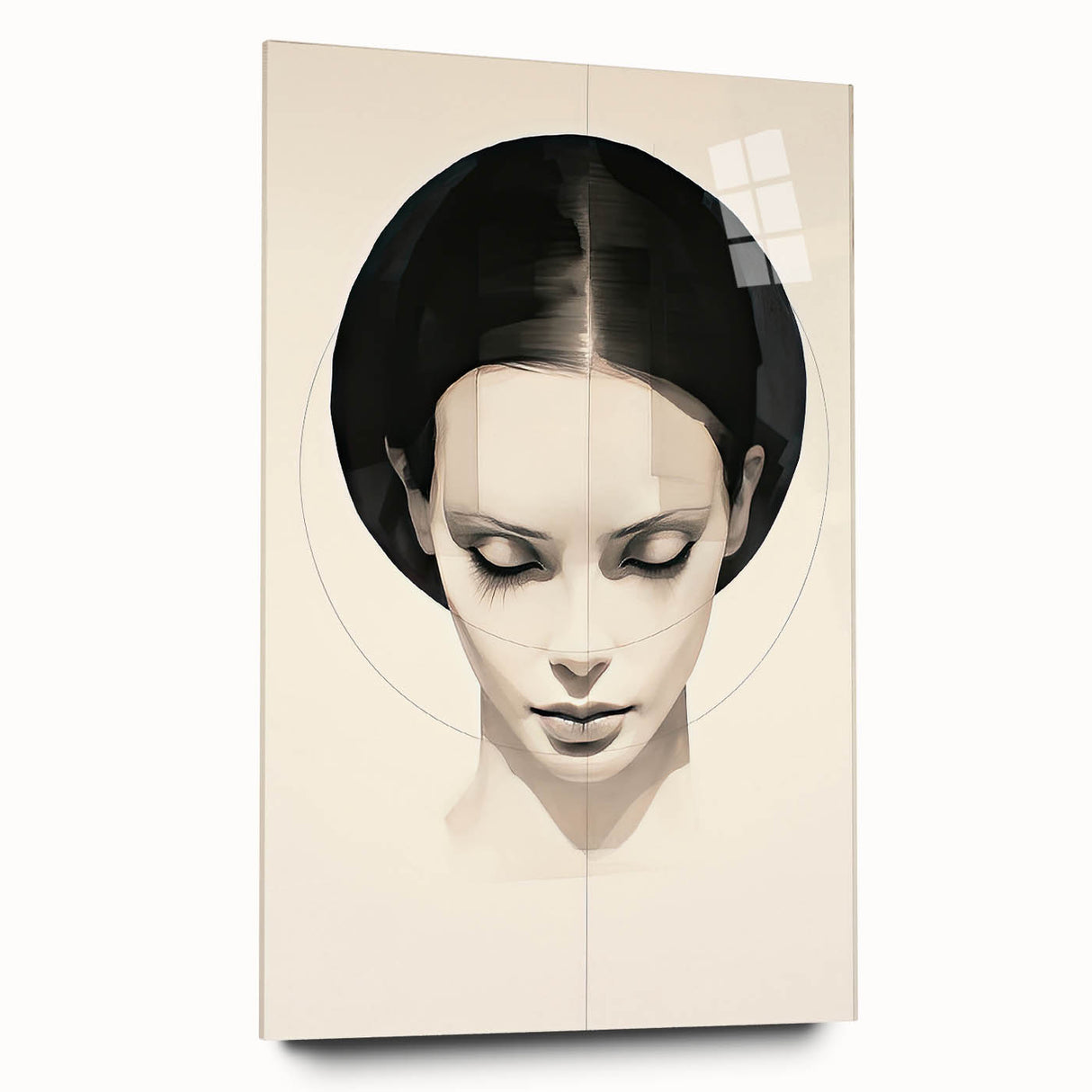 Minimalist Portrait Wall Art – Abstract Black and White Female Silhouette
