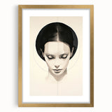 Minimalist Portrait Wall Art – Abstract Black and White Female Silhouette