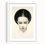 Minimalist Portrait Wall Art – Abstract Black and White Female Silhouette