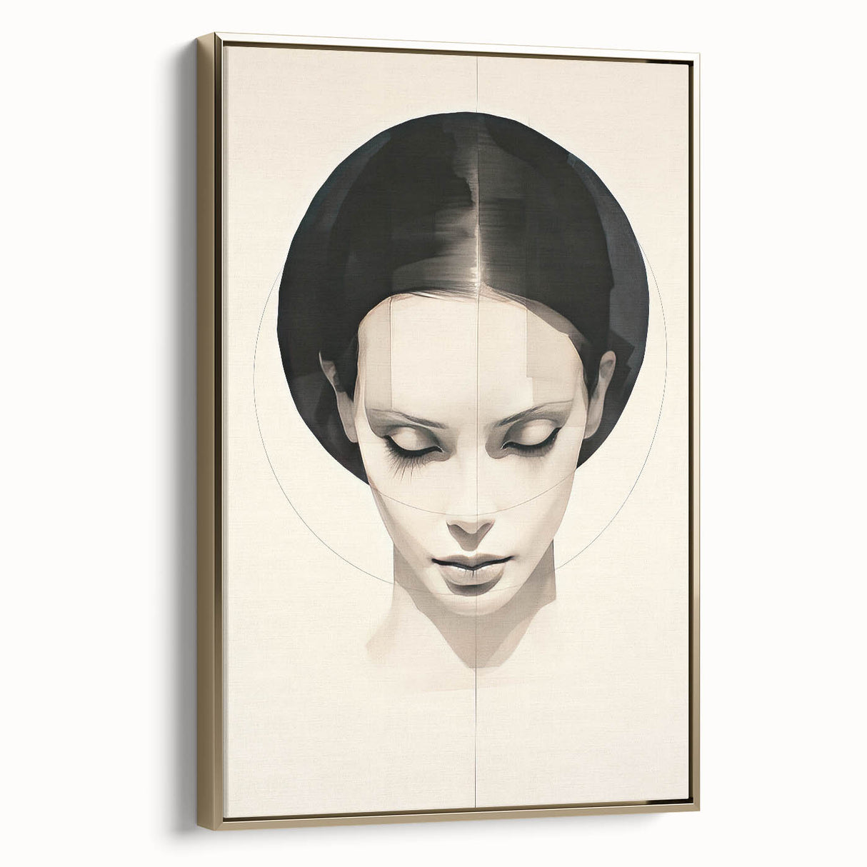 Minimalist Portrait Wall Art – Abstract Black and White Female Silhouette
