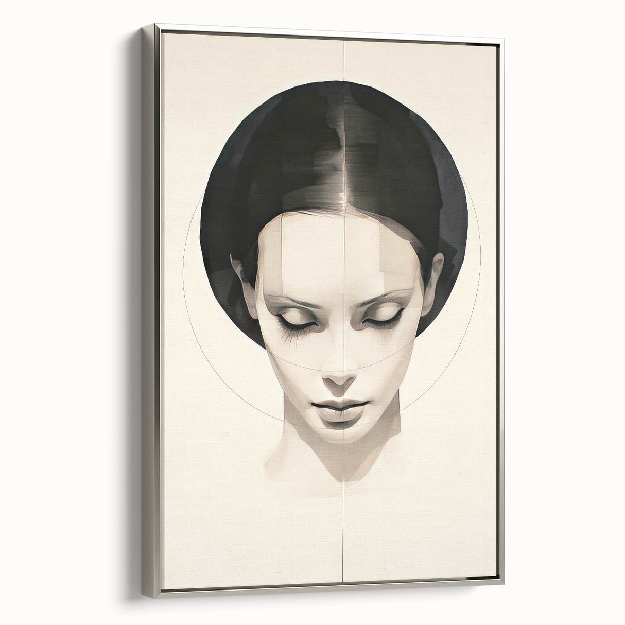 Minimalist Portrait Wall Art – Abstract Black and White Female Silhouette