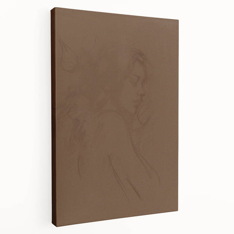 Modern Minimalist Wall Art – Elegant Female Sketch for Simple Decor