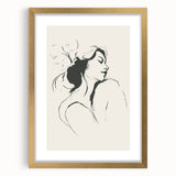 Minimalist Female Silhouette Art – Clean Line Sketch for Modern Decor