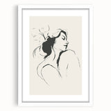 Minimalist Female Silhouette Art – Clean Line Sketch for Modern Decor