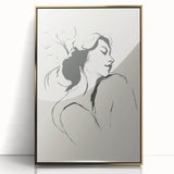 Minimalist Female Silhouette Art – Clean Line Sketch for Modern Decor
