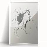 Minimalist Female Silhouette Art – Clean Line Sketch for Modern Decor